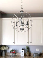 Load image into Gallery viewer, Kira Home Orbits II 15" 4-Light Modern Sphere/Orb Chandelier, Chrome Finish