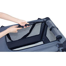 Load image into Gallery viewer, JESPET Soft Dog Crates Kennel for Pets, 3 Door Soft Sided Folding Travel Pet Carrier with Straps and Fleece Mat for Dogs, Cats, Rabbits, Grey Blue & Beige (26" L x 20" W x 20" H, Grey)