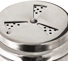 Load image into Gallery viewer, Elizabeth Karmel’s Adjustable Dry Rub Shaker with Holes for Medium and Coarse Grind Seasonings, Stainless Steel, 1-Cup Capacity