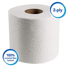 Load image into Gallery viewer, Scott Essential Professional 100% Recycled Fiber Bulk Toilet Paper for Business (13217), 2-PLY Standard Rolls, White, 80 Rolls / Case, 506 Sheets / Roll (Packaging may vary)