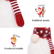 Load image into Gallery viewer, EDLDECCO Christmas Gnome with Light Timer 27 Inches Set of 2 Knitted Hat Nisse Figurine Plush Swedish Nordic Tomte Scandinavian Elf X'Mas Holiday Party Home Decor Ornaments (Red & Grey)