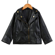 Load image into Gallery viewer, CM C&M WODRO Toddler Boys Girls Motorcycle Faux Leather Jackets Coat Winter Outwear for 1-6Y (Black, 12-18M)