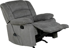 Load image into Gallery viewer, RelaxZen Longstreet Rocker Recliner with Massage, Heat and Dual USB ports, Gray