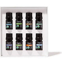 Load image into Gallery viewer, Cliganic USDA Organic Aromatherapy Essential Oils Holiday Gift Set (Top 8), 100% Pure Natural - Peppermint, Lavender, Eucalyptus, Tea Tree, Lemongrass, Rosemary, Frankincense & Orange