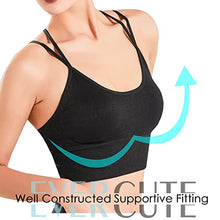 Load image into Gallery viewer, Evercute Cross Back Sport Bras Padded Strappy Criss Cross Cropped Bras for Yoga Workout Fitness Low Impact