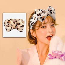 Load image into Gallery viewer, Cubaco Spa Headband Hair Wrap Spa Facial Headbands for Women 10 Pack Bow Hair Band Bow Spa Headbands for Washing Face Soft Carol Fleece Bowknot Makeup Shower Headbands Head Wraps Shower Spa Mask