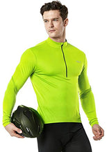 Load image into Gallery viewer, TSLA Men's Long Sleeve Bike Cycling Jersey, Quick Dry Breathable Reflective Biking Shirts with 3 Rear Pockets, Cycle Long Sleeve(mct21) - Neon Yellow, Large