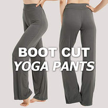 Load image into Gallery viewer, FELEMO Boot-Cut Bootleg Yoga Pants for Women Loose Fit Long Office Dress Pants Tummy Control Loose Fit Casual Work High Waist Flare Lounge Pants Lightweight Leggings Sweatpants, Dark Grey XL