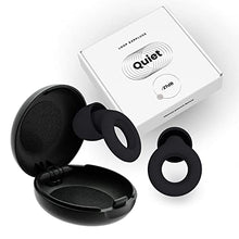 Load image into Gallery viewer, Loop Quiet Noise Reduction Earplugs – Super Soft, Reusable Hearing Protection in Flexible Silicone for Sleep, Noise Sensitivity & Flights - 8 Ear Tips in XS/S/M/L – 27dB Noise Cancelling – Black