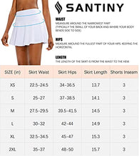 Load image into Gallery viewer, SANTINY Pleated Tennis Skirt for Women with 4 Pockets Women's High Waisted Athletic Golf Skorts Skirts for Running Casual(White_S)