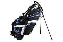 Load image into Gallery viewer, 18 Piece Men's Complete Golf Club Package Set With Titanium Driver, #3 & #5 Fairway Woods, #4 Hybrid, 5-SW Irons, Putter, Stand Bag, 4 H/C's (Blue, Regular Size)