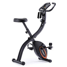 Load image into Gallery viewer, ECHANFIT Indoor Cycling Bike Folding Magnetic Exercise Upright Bike Stationary with 16 Levels Resistance Arm Training Bands and Electronic Display