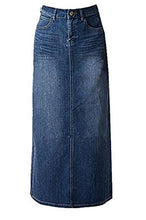 Load image into Gallery viewer, Women Maxi Pencil Jean Skirt- High Waisted A-Line Long Denim Skirts For Ladies- Blue Jean Skirt,Blue,2