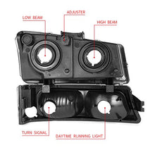 Load image into Gallery viewer, DNA Motoring HL-OH-CS03-4P-CH-CL1 Chrome Housing Headlights Compatible with 2003-2006 Chevy Silverado/Avalanche Fit Models without Factory Cladding