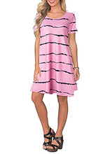 Load image into Gallery viewer, FZ FANTASTIC ZONE Women's Casual Summer T Shirt Dresses Short Sleeve Swing Dress with Pockets