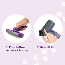 Load image into Gallery viewer, Hertzko Self-Cleaning Slicker Brush for Dogs - The Ultimate Dog Brush for Shedding Hair, Fur, - Comb for Grooming Long Haired & Short Haired Dogs, Cats, Rabbits, & More - Deshedding Tool, Cat Brush