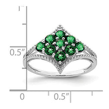 Load image into Gallery viewer, 925 Sterling Silver Tsavorite Band Ring Size 7.00 Gemstone Fine Jewelry For Women Gifts For Her