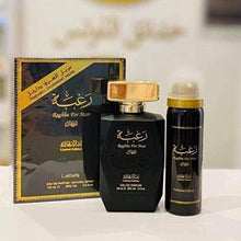 Load image into Gallery viewer, Raghba for Men EDP - Eau De Parfum 100ML (3.4oz) | Fresh & Woody Fragrance | Oriental Blend with Notes of Lemon Verbena, Iris, Cedar, Leather, and Vanilla | Everyday Essential | by Lattafa