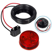 Load image into Gallery viewer, Partsam 2pcs Red Led Light Trailer 2" Round w/Plug & Grommet Kits Marker 4 LED, Flush Mount Red 2 Inch Round Led Trailer Lights, Sealed 2 Inch Round Led Marker Lights Red RV Trucks