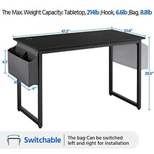 Load image into Gallery viewer, Yaheetech Home Office Desk & Chair Set/Ergonomic Black Mesh Computer Chair and 47" Computer Desk with Storage Bag & Headphone Hook/Adjustable Rolling Swivel Chair/Indusrtal Workstation for Small Space