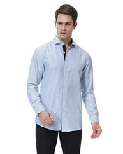 Load image into Gallery viewer, Alex Vando Mens Printed Dress Shirts Long Sleeve Regular Fit Button Down Shirt,Lt Blue863,Large