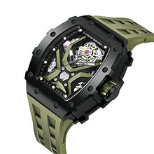 Load image into Gallery viewer, TSAR BOMBA Mens Automatic Mechanical Watches - Japanese Movement Luxury Sapphire Glass - 50M Waterproof Men's Watch - Square Wrist Watches Silicone Band Luminous Elegant Gifts for Men