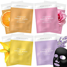 Load image into Gallery viewer, Face Masks Skin care - Charcoal Facial Mask with Collagen & Hyaluronic Acid for Glowing Skin, Dermatologist Tested Charcoal Face Mask for Moisturizing & Brightening (8 Sheet Masks)
