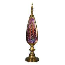 Load image into Gallery viewer, Porseme Decorative Turkish Arabian Table Lamp with Handmade 3D Effect Glass and Bronze Base for Bedroom, Bedside, Living Room, Office