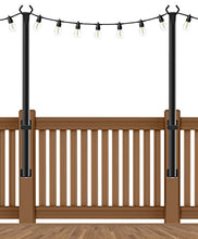 Load image into Gallery viewer, Beizelte 2 Pack 4 Ft Hangingfor String Light Poles with Fixing Clips and Suspended Base,Freestanding Outdoor Light Poles for Deck Bistro
