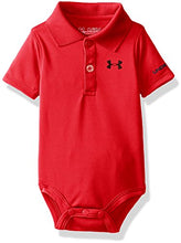 Load image into Gallery viewer, Under Armour Baby Boys' Logo Polo Bodysuit, red, 3/6M