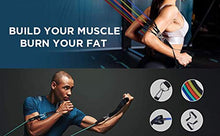 Load image into Gallery viewer, ARAZ Elastic Bands for Exercise - 5-Piece Workout Equipment - Portable Home Gym Accessories Stackable Up to 150 lbs. - Excellent Muscle Builder for Arms, Back, Leg, Chest, Belly, Glutes
