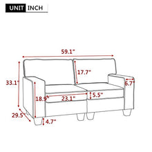 Load image into Gallery viewer, MERITINE Living Room Set of 2, 2 Pcs Morden Style Livingroom Furniture Set Couch Loveseat