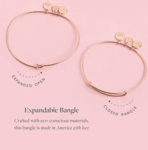 Load image into Gallery viewer, Alex and Ani Birthstones Expandable Bangle for Women, August, Green Peridot Crystal, Shiny Gold Finish, 2 to 3.5 in