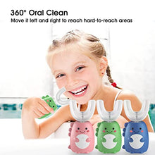 Load image into Gallery viewer, GoalMad U Shaped Electric Toothbrush, 360° Automatic Whitening Massage, Waterproof, Whole Mouth Dinosaur Toothbrush for Kids Toddler, 2-6 Years