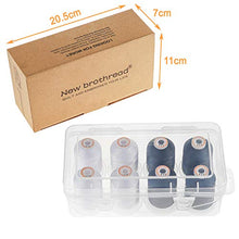Load image into Gallery viewer, New brothread Polyester Embroidery Machine Thread 1000m Each with Clear Plastic Storage Box for Embroidery & Quilting - 4xWhite+4xBlack