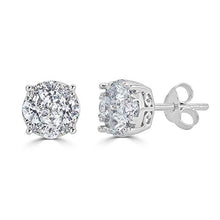 Load image into Gallery viewer, 1/2Ct Diamond Stud Earrings Set in Sterling Silver