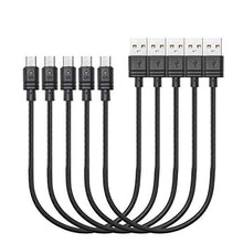 Load image into Gallery viewer, Short Micro USB Charging Cable 1ft 2.4 A, 5 Pack Android Phone Fast Charger Cord with Extra Long Length for Samsung Galaxy S7 Edge/S7/S6 Edge/S6, Note 5/4