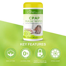 Load image into Gallery viewer, Care Touch CPAP Wipes | Alcohol-Free CPAP Cleaner | 3 Packs of 70 Scented CPAP Mask Wipes (210 Total)