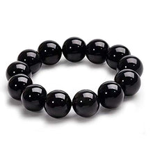 Load image into Gallery viewer, SX Commerce Bead Bracelet Natural Obsidian Stone with Women 10mm and Men 12MM Jewelry (12MM)