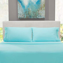 Load image into Gallery viewer, Clara Clark Bed Sheets, Premier 1800 Series 4 Piece Bed Sheet Set, Deep Pocket, Wrinkle, Fade, Stain Resistant, Luxury Soft Bedding Sheets & Pillowcases, Queen, Light Blue Aqua