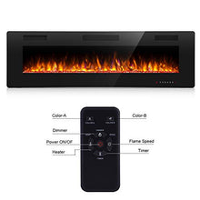 Load image into Gallery viewer, Antarctic Star Electric Fireplace in-Wall Recessed and Wall Mounted, 750/1500 Fireplace Heater and Linear Fireplace with Multicolor Flame, Control by Touch Panel & Remote (Black) … (30‘’)