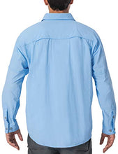 Load image into Gallery viewer, NAVISKIN Men's UPF 50+ Sun Protection Outdoor Long Sleeve Shirt Lightweight Quick-Dry Cooling Fishing Shirts Bluebell Size M