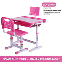 Load image into Gallery viewer, Binory Kids Desk and Chair Set Children Study Table Height Adjustable Kids Desk Ergonomic Design School Students Writing Desk with Tilt Desktop Storage Drawer Bookstand for Boys&Girls(Pink,27.6"x20")