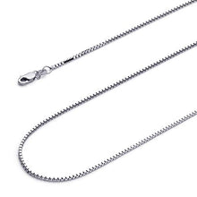 Load image into Gallery viewer, 14k REAL White Gold Solid 1.1mm Box Link Chain Necklace with Lobster Claw Clasp - 18"