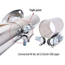 Load image into Gallery viewer, EVIL ENERGY 2.5 Inch 2 1/2 Butt Joint Exhaust Band Clamp Sleeve Stainless Steel 2pcs