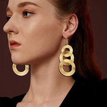 Load image into Gallery viewer, YADOCA 70s Disco Set Metal Coil Bracelets Gold Triple Swirl Disco Earrings for Women