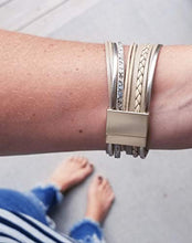 Load image into Gallery viewer, GelConnie Baroque Pearl Leather Cuff Bracelet Multi Strand Wrap Bracelets Magnetic Bohemian Bracelet for Women, Wife, Sister LPB325-Beige