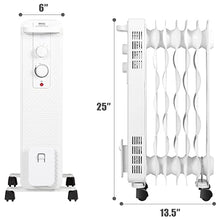 Load image into Gallery viewer, PETSITE Oil Filled Radiator Heater, 1500W Portable Space Heater with 3 Heating Modes & Adjustable Thermostat, Tip-Over & Overheat Protection, Electric Quiet Heater w/ Wheels for Home Office Indoor Use