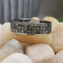 Load image into Gallery viewer, Dazzlingrock Collection 1.25 Carat (ctw) Black Plated Sterling Silver Black Diamond Men's Wedding Band 1 1/4 CT, Size 12.5
