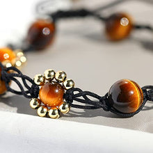 Load image into Gallery viewer, Jewever Handmade Tiger Eye Beads Braided Bracelet for Women 14K Gold Plated Power Energy Healing Crystals Gemstone Friendship Bracelets